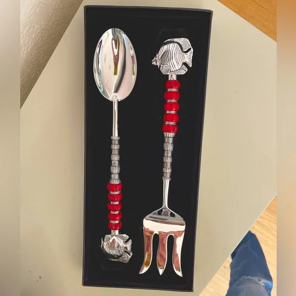 Vintage Hans Turnwald 2-pc. Salad Serving Set Coral Collection NWT - RARE! - Picture 1 of 17